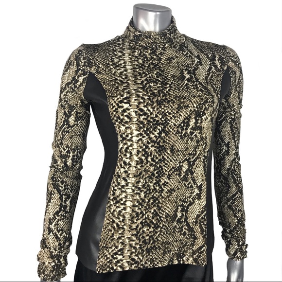 Cache Tops - Caché NWT Snake Print Turtleneck Blouse Size M
